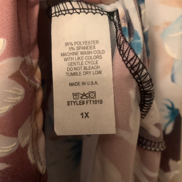 American Curvy Teal/Brown Tunic Size 1X NWOT - Picture 3 of 3